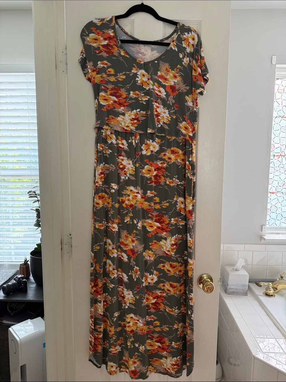 Nursing/Breastfeeding Maxi Dress with florals